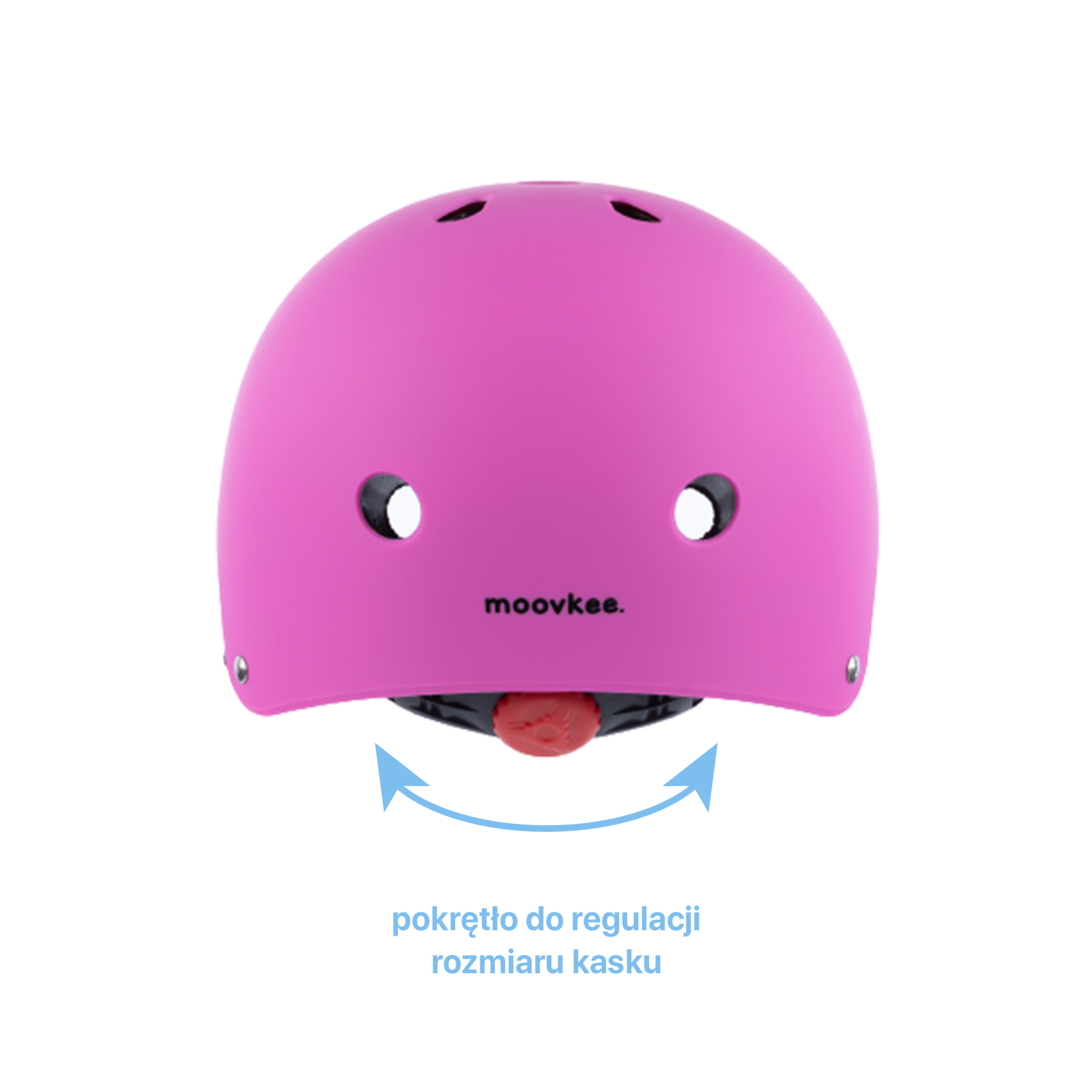 Kask MOOVKEE. różowy - pokrętło regulacji rozmiaru