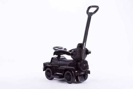 Jeździk z prowadnikiem na gumowych kołach i eko-skórzanym siedzeniem -MERCEDES-BENZ G 350 (licencja) - CZARNY + rejetracja