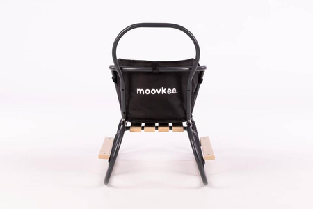 Sanki Polskie metalowe z ponóżkami oraz oparciem i popychaczem + materacyk z ODBLASKIEM - GRAFITOWE