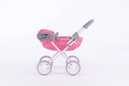 Wózek głęboki dla lalek SUSIE - GREY and PINK