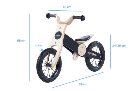 Rowerek biegowy drewniany JACK - NATURAL WOOD & NICE BLACK