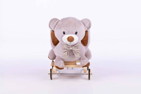 Pluszowy MIŚ z KOKARDĄ na biegunach z kółkami