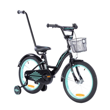 Rower dziecięcy TOMABIKE BMX PLATINUM 18 cali z prowadnikiem - CZARNO-TURKUSOWY