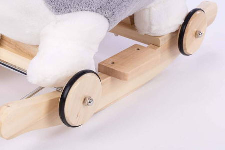 Pluszowy HUSKY na biegunach z kółkami gumowymi