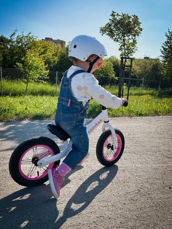 Rowerek biegowy JACOB - GLOSSY WHITE & SWEET PINK