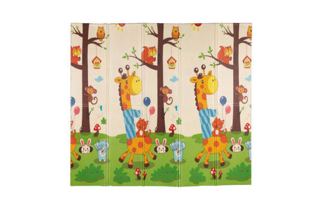 Duża mata piankowa składana - GIRAFFE & ANIMALS - 180x200 cm