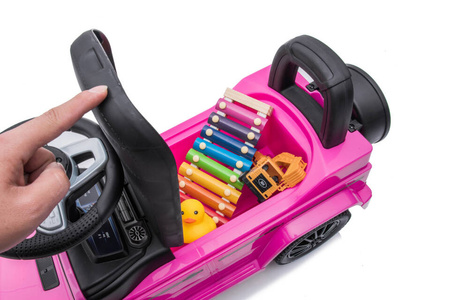 Jeździk z prowadnikiem MERCEDES-BENZ G 350 (licencja) - RÓŻOWY + rejestracja