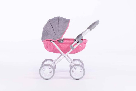 Wózek głęboki dla lalek SUSIE - GREY and PINK