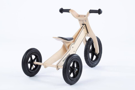 Rowerek trójkołowy/biegowy drewniany JANE 2w1 - NATURAL WOOD