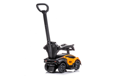 Jeździk z prowadnikiem LAMBORGINI (na licencji) gumowe koła - POMARAŃCZOWY + rejestracja