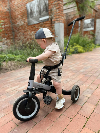 Rowerek trójkołowy/biegowy MIKE 6w1 - COOL GREY