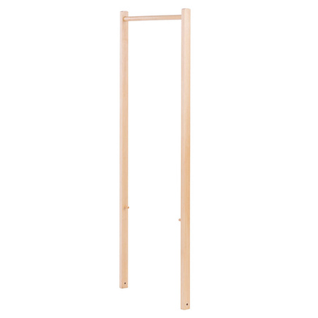 Zestaw Drewniane sanki BUKOWE "Maluch" z oparciem i siedzeniem parcianym + sznurek z uchwytem +popychacz