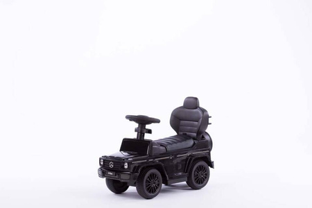 Jeździk z prowadnikiem na gumowych kołach i eko-skórzanym siedzeniem -MERCEDES-BENZ G 350 (licencja) - CZARNY + rejetracja