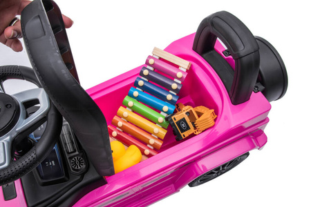 Jeździk z prowadnikiem MERCEDES-BENZ G 350 (licencja) - RÓŻOWY + rejestracja