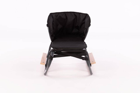 Zestaw Sanki metalowe z oparciem i podnóżkiem + materacyk z ODBLASKIEM - GRAFITOWY