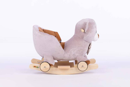 Pluszowy MIŚ z KOKARDĄ na biegunach z kółkami