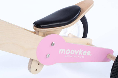 Rowerek trójkołowy/biegowy drewniany JANE 2w1 - NATURAL WOOD & SWEET PINK