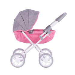 Wózek głęboki dla lalek SUSIE - GREY and PINK