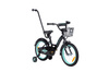 Rower dziecięcy TOMABIKE BMX 16 cali z prowadnikiem PLATINUM XXV - CZARNY / TURKUSOWY