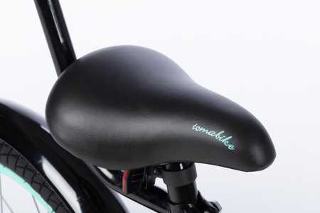 Rower dziecięcy TOMABIKE BMX 16 cali z prowadnikiem PLATINUM XXV - CZARNY / TURKUSOWY