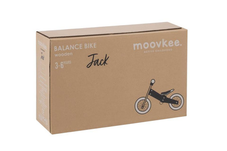 Rowerek biegowy drewniany JACK - NATURAL WOOD & NICE BLACK
