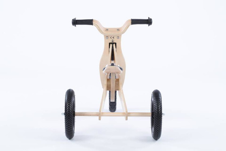 Rowerek trójkołowy/biegowy drewniany JANE 2w1 - NATURAL WOOD