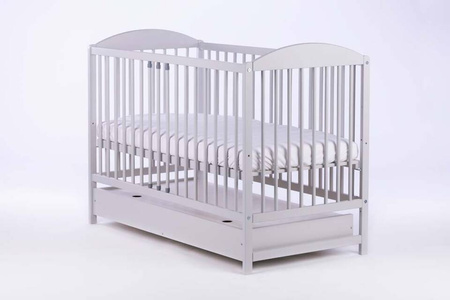 Szare łóżeczko dziecięce PETIT FOX z szufladą z opcją tapczanik - SZARY