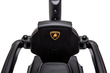 Jeździk z prowadnikiem LAMBORGINI (na licencji) gumowe koła - BIAŁY + rejestracja