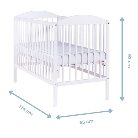 Łóżeczko drewniane LULAYA - BIAŁY