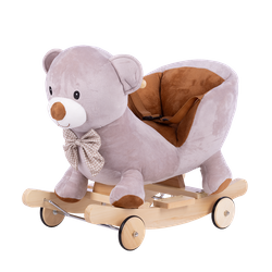 Pluszowy MIŚ z KOKARDĄ na biegunach z kółkami