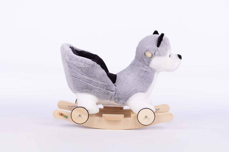 Pluszowy HUSKY na biegunach z kółkami gumowymi
