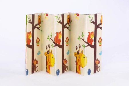 Duża mata piankowa składana - GIRAFFE & ANIMALS - 180x200 cm