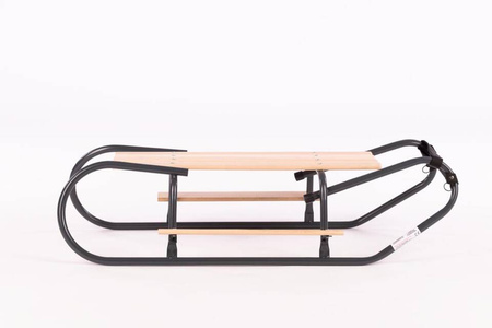 Zestaw Sanki metalowe z oparciem i podnóżkiem + materacyk z ODBLASKIEM - GRAFITOWY