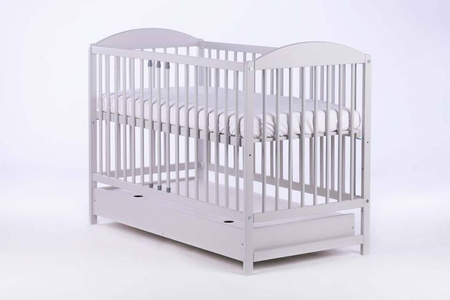 Szare łóżeczko dziecięce PETIT FOX z szufladą z opcją tapczanik - SZARY