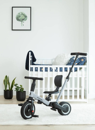 Rowerek trójkołowy/biegowy MIKE 6w1 - COOL GREY