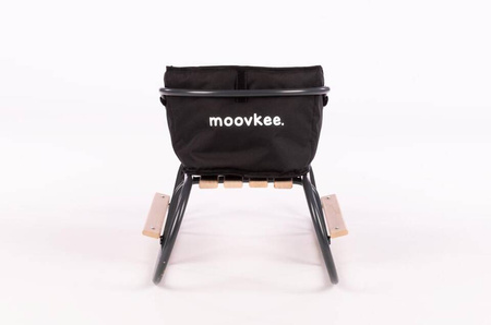 Zestaw Sanki metalowe z oparciem i podnóżkiem + materacyk z ODBLASKIEM - GRAFITOWY