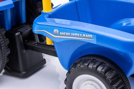 Jeździk / traktor z przyczepą - NEW HOLLAND - NIEBIESKI + rejestracja
