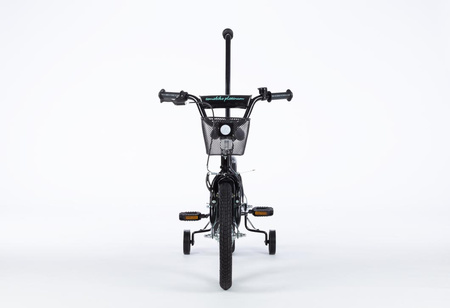 Rower dziecięcy TOMABIKE BMX 16 cali z prowadnikiem PLATINUM XXV - CZARNY / TURKUSOWY