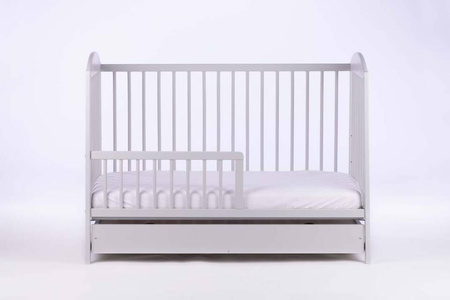 Szare łóżeczko dziecięce PETIT FOX z szufladą z opcją tapczanik - SZARY