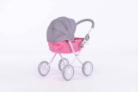 Wózek głęboki dla lalek SUSIE - GREY and PINK