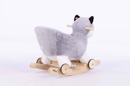 Pluszowy HUSKY na biegunach z kółkami gumowymi