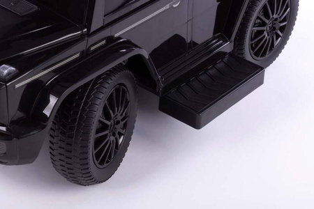 Jeździk z prowadnikiem na gumowych kołach i eko-skórzanym siedzeniem -MERCEDES-BENZ G 350 (licencja) - RÓŻOWY + rejestracja