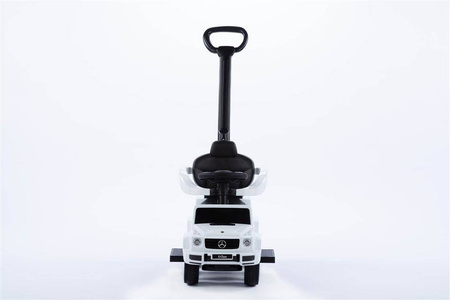 Jeździk z prowadnikiem MERCEDES-BENZ G 350 (licencja) gumowe koła - BIAŁY + rejestracja