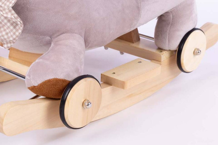 Pluszowy MIŚ z KOKARDĄ na biegunach z kółkami