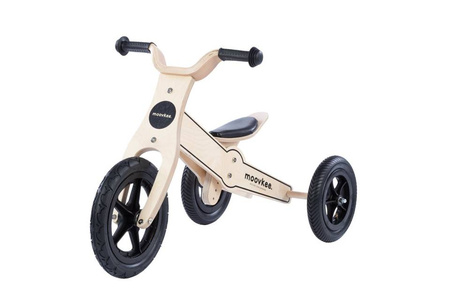Rowerek trójkołowy/biegowy drewniany JANE 2w1 - NATURAL WOOD