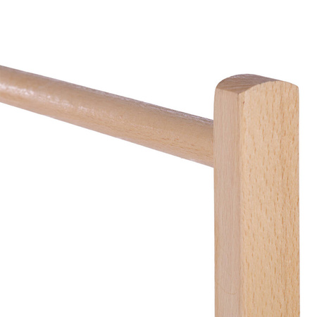 Zestaw Drewniane sanki BUKOWE "Maluch" z oparciem i siedzeniem parcianym + sznurek z uchwytem +popychacz