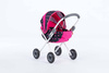 Wózek głęboki dla lalek LENA - RÓŻOWY / CZARNY 