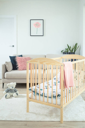 Łóżeczko drewniane LULAYA - BIAŁY