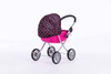 Wózek głęboki SUSIE dla lalek - BLACK and PINK DOTS