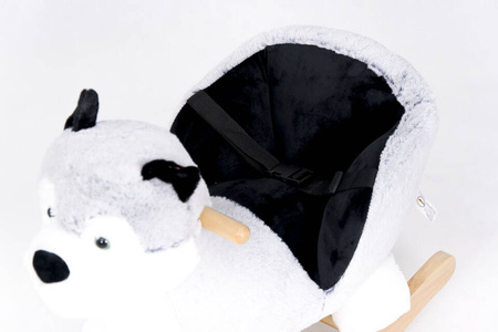 Pluszowy HUSKY na biegunach z kółkami gumowymi